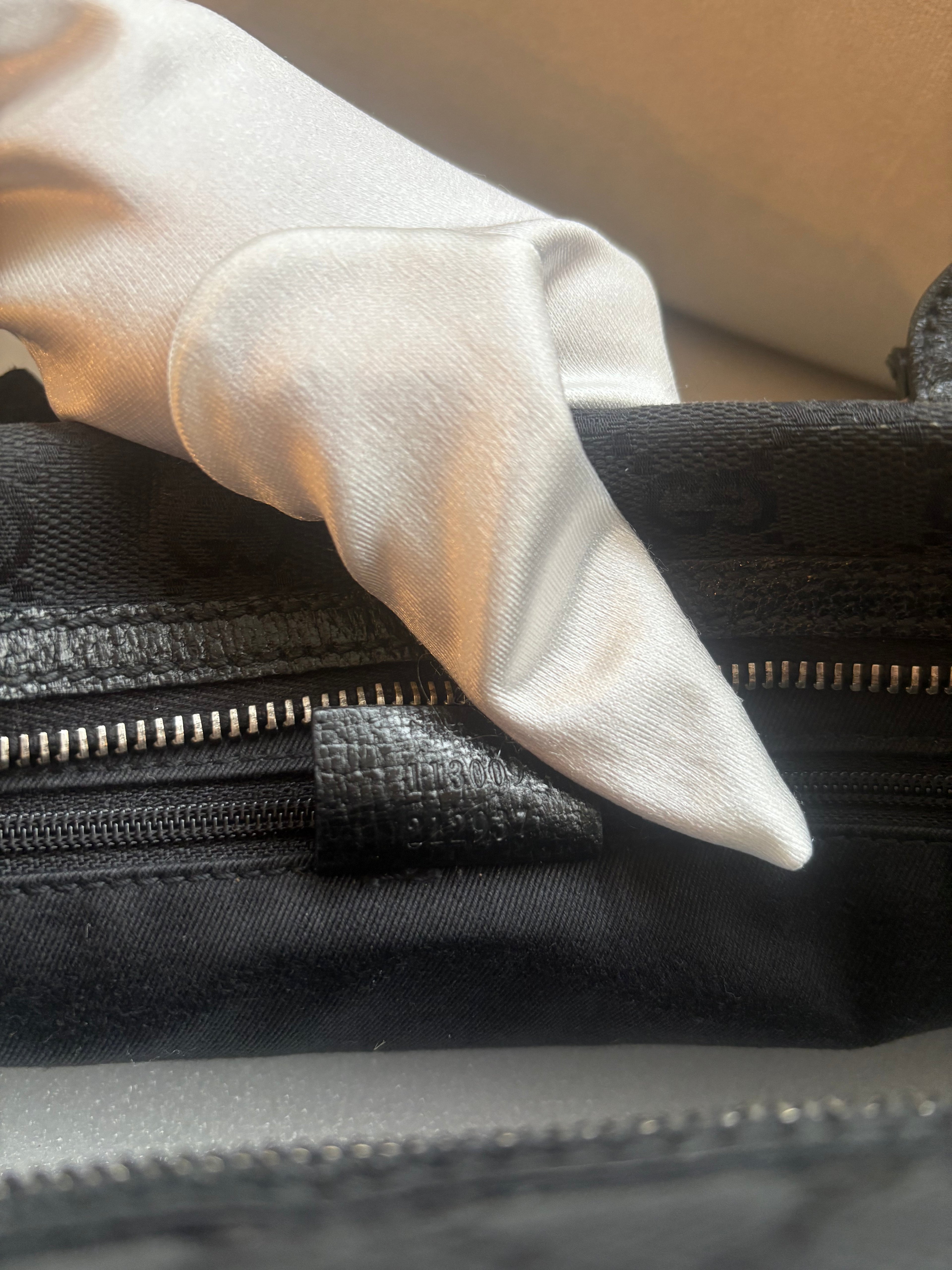 Black Gucci Monogram Boston Bag