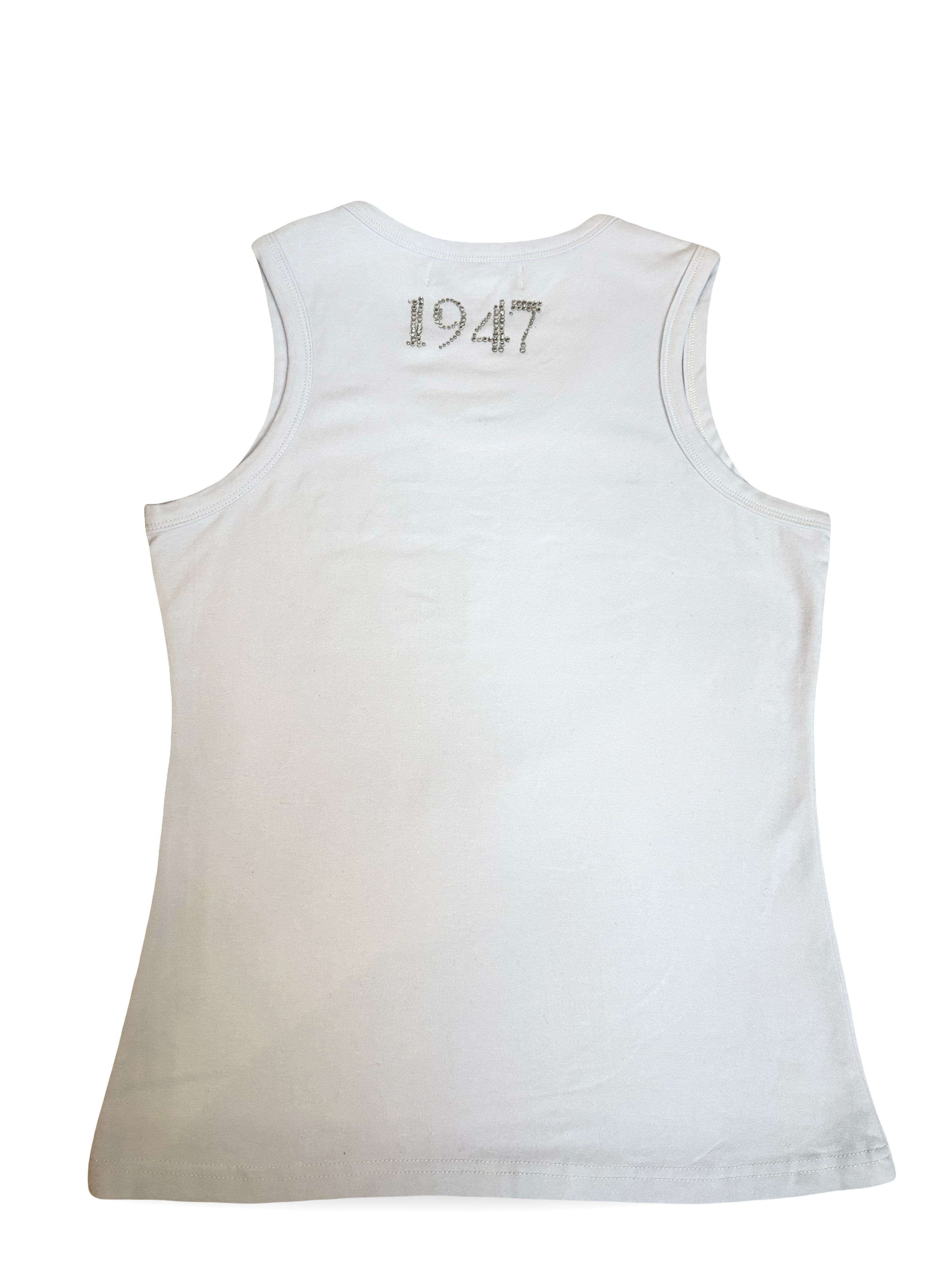 White Christian Dior Diamanté Tank Top