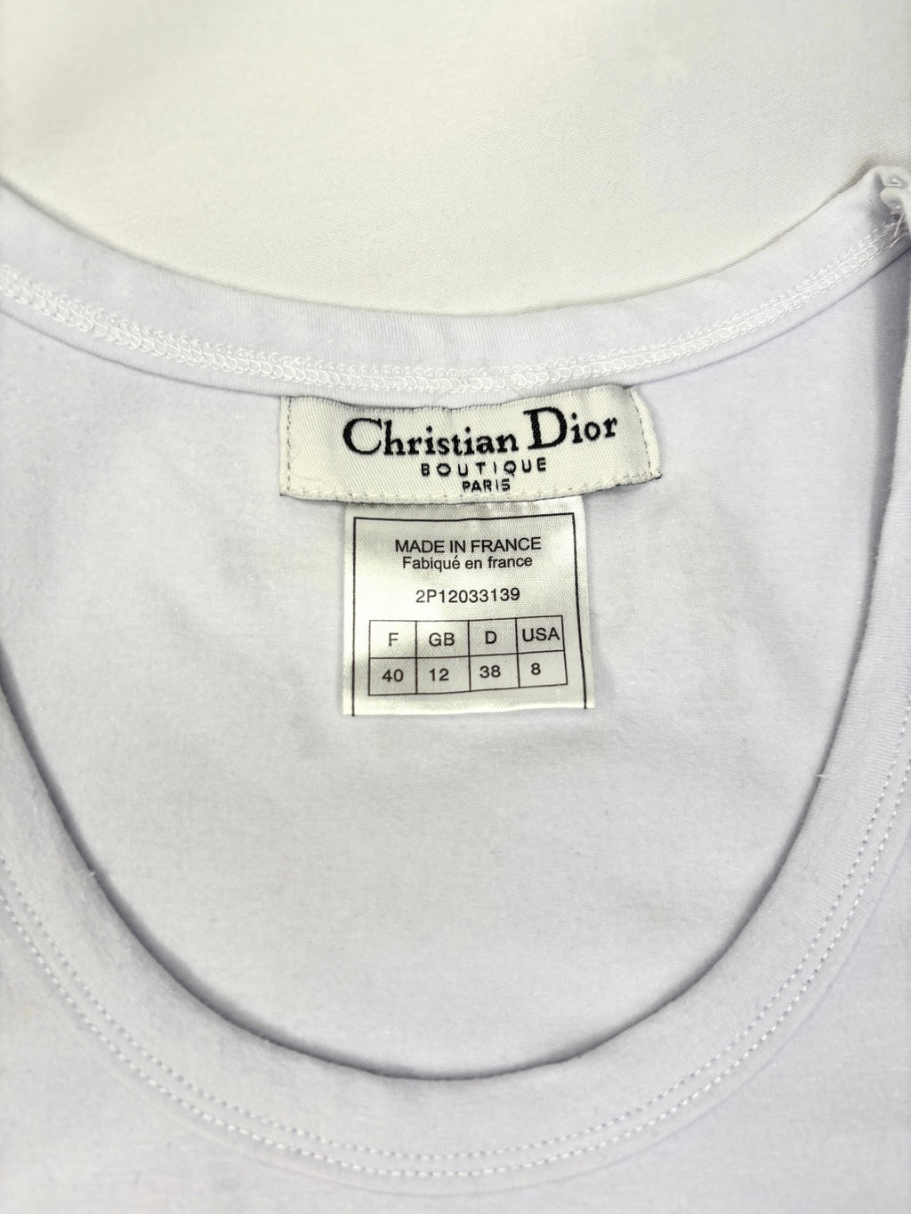 White Christian Dior Diamanté Tank Top