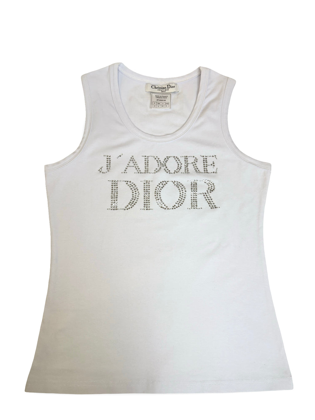 White Christian Dior Diamanté Tank Top