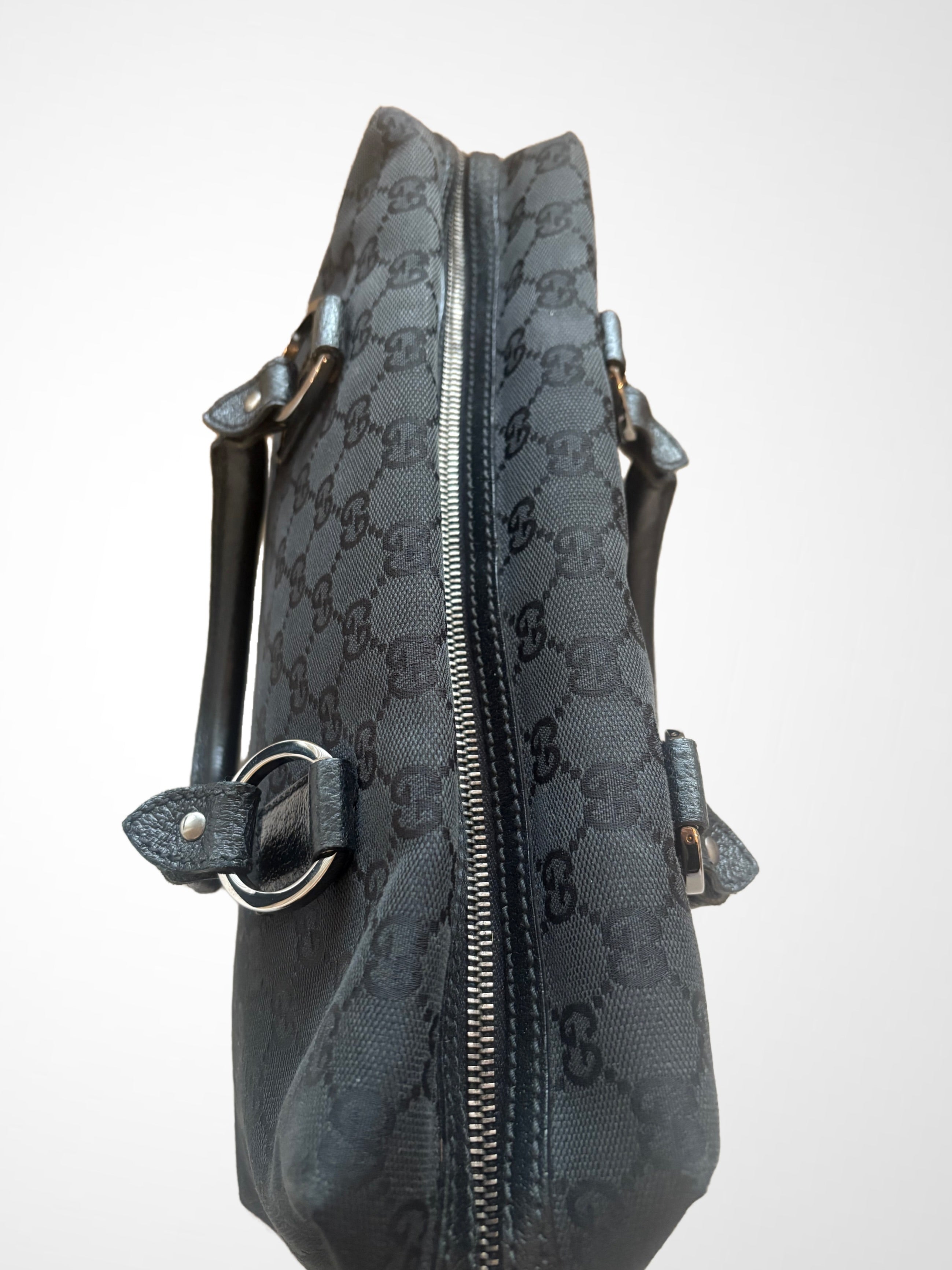 Black Gucci Monogram Boston Bag