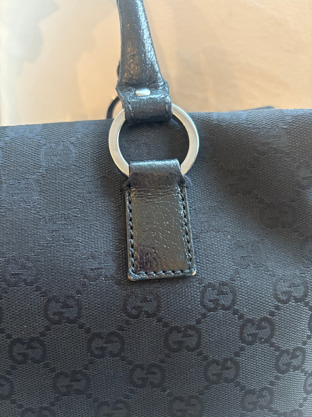 Black Gucci Monogram Boston Bag