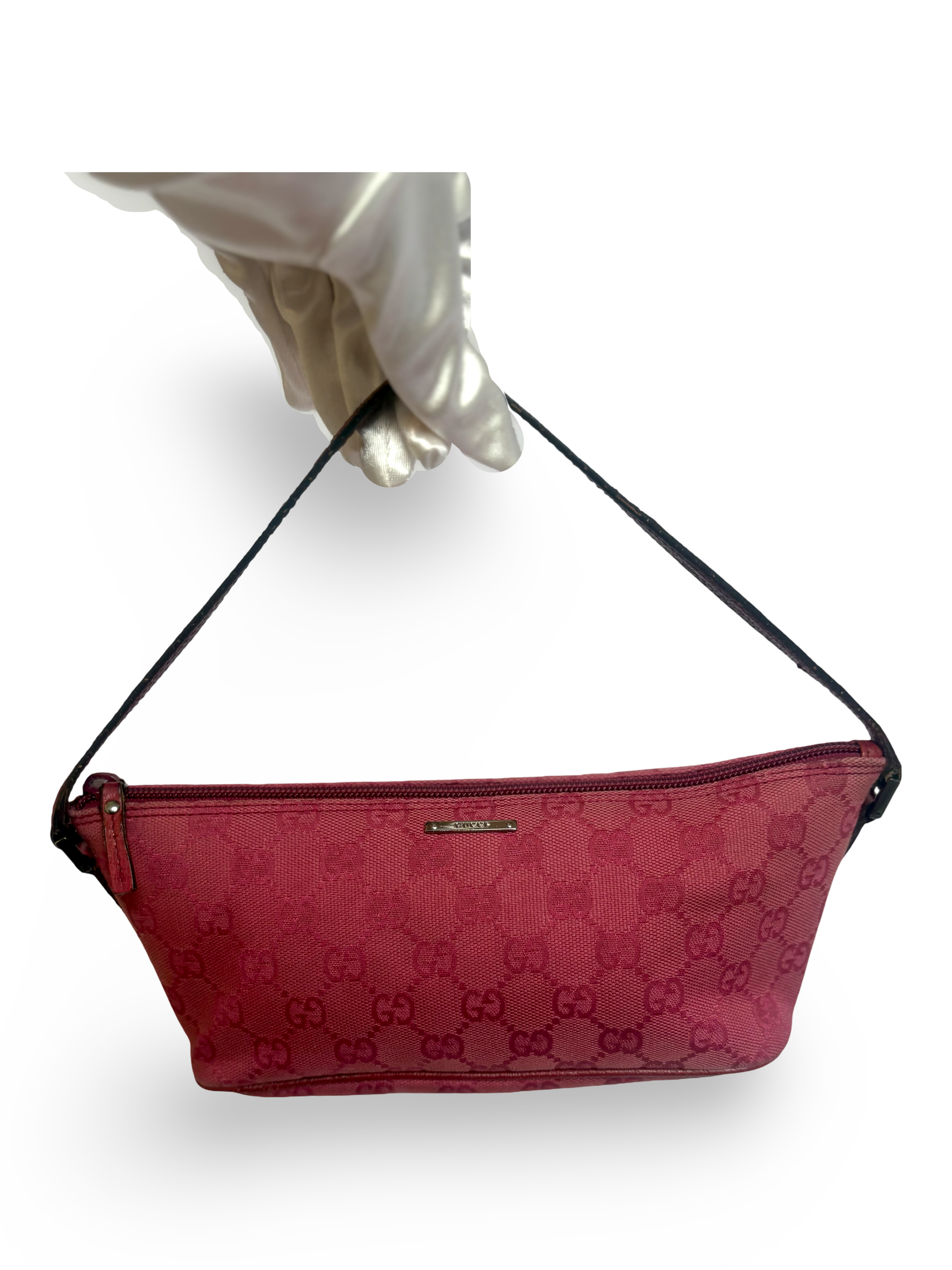 Pink Gucci Monogram Pochette Bag