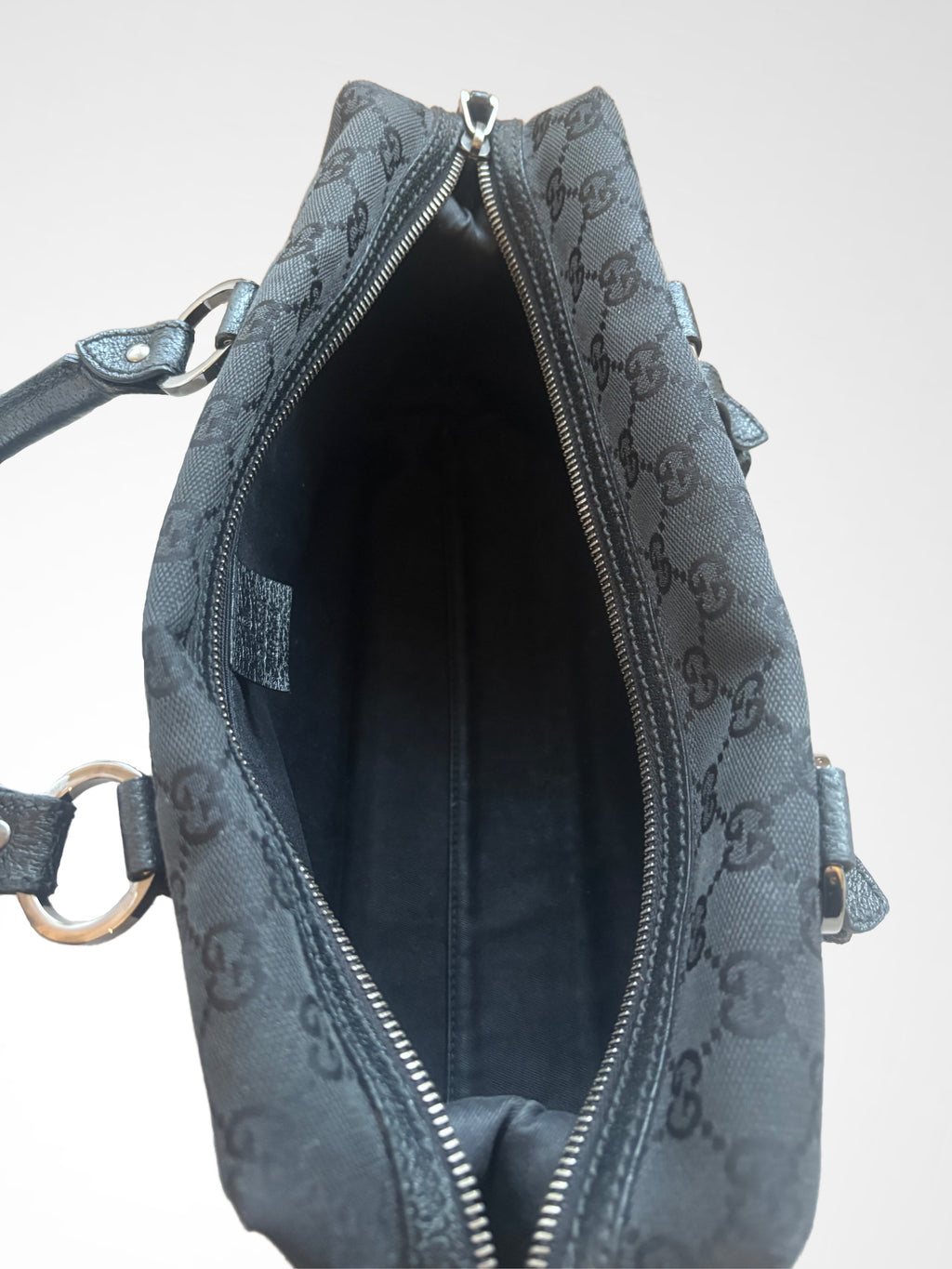 Black Gucci Monogram Boston Bag