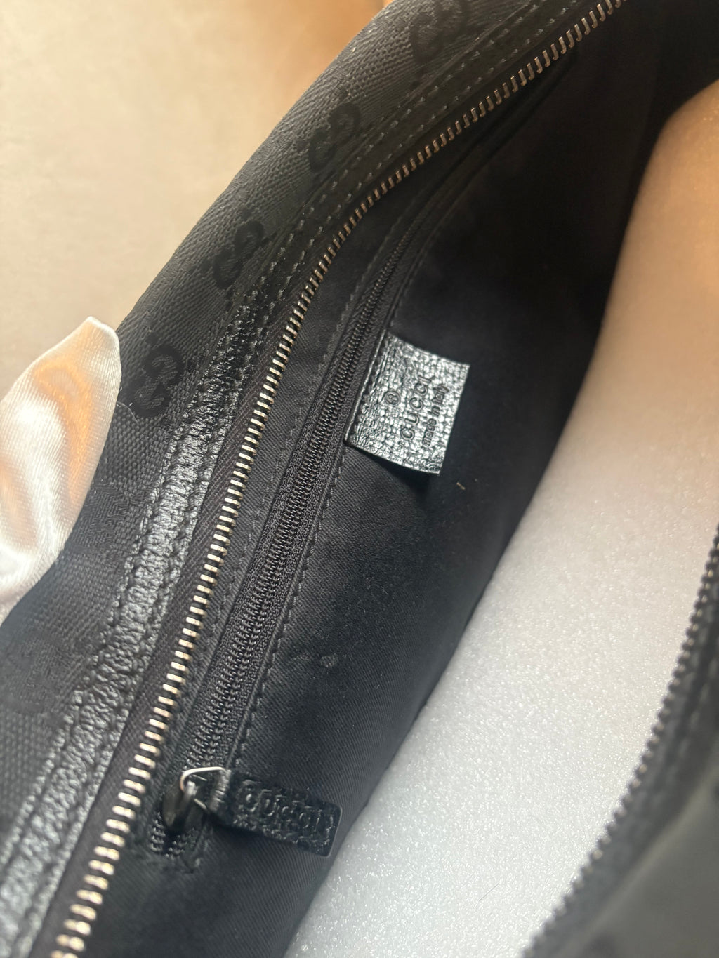 Black Gucci Monogram Boston Bag